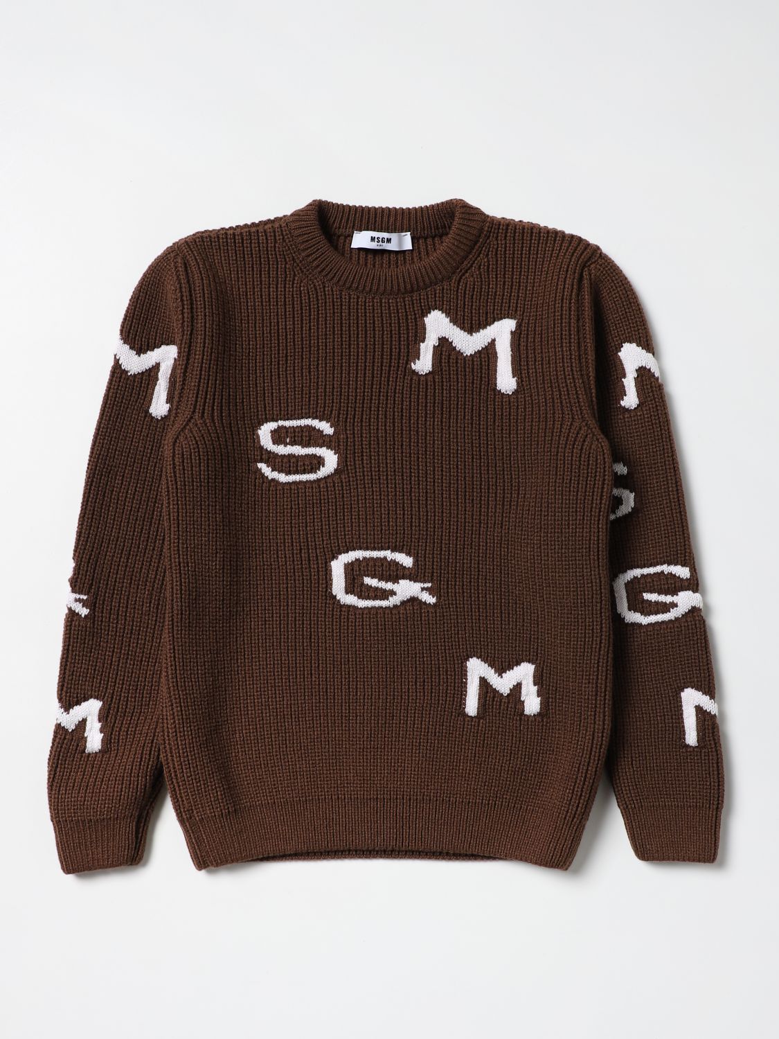 MSGM KIDS: sweater for boys - Brown | Msgm Kids sweater MS029251 online ...