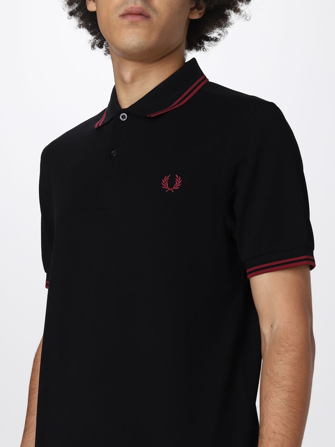 FRED PERRY: polo shirt for man - Black | Fred Perry polo shirt ...