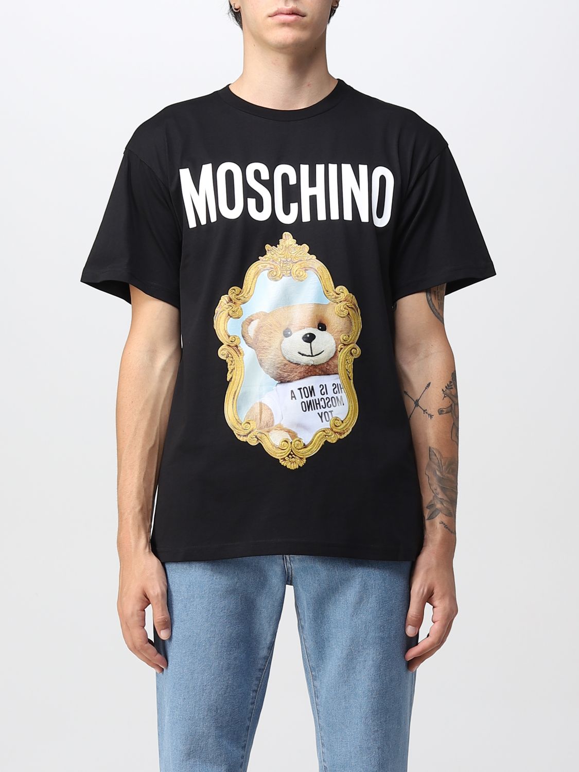 MOSCHINO COUTURE: men's t-shirt - Black | Moschino Couture t-shirt ...