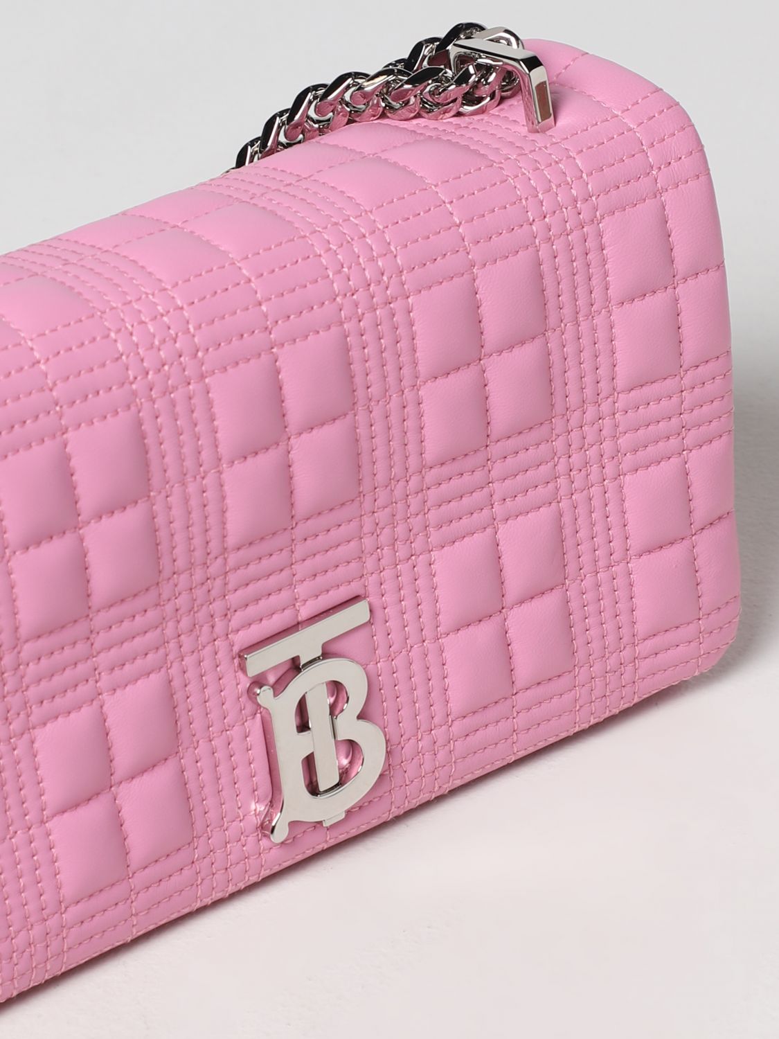 BURBERRY: Lola matelassé leather bag - Pink  Burberry shoulder bag 8045991  online at