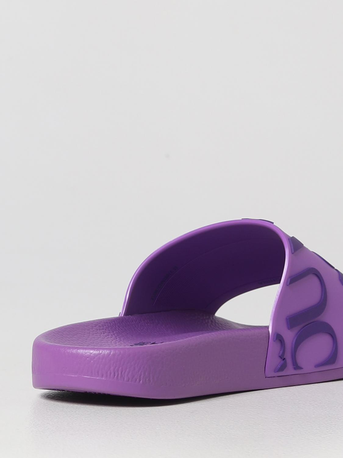 VERSACE JEANS COUTURE flat sandals for women Violet Versace Jeans Couture flat sandals