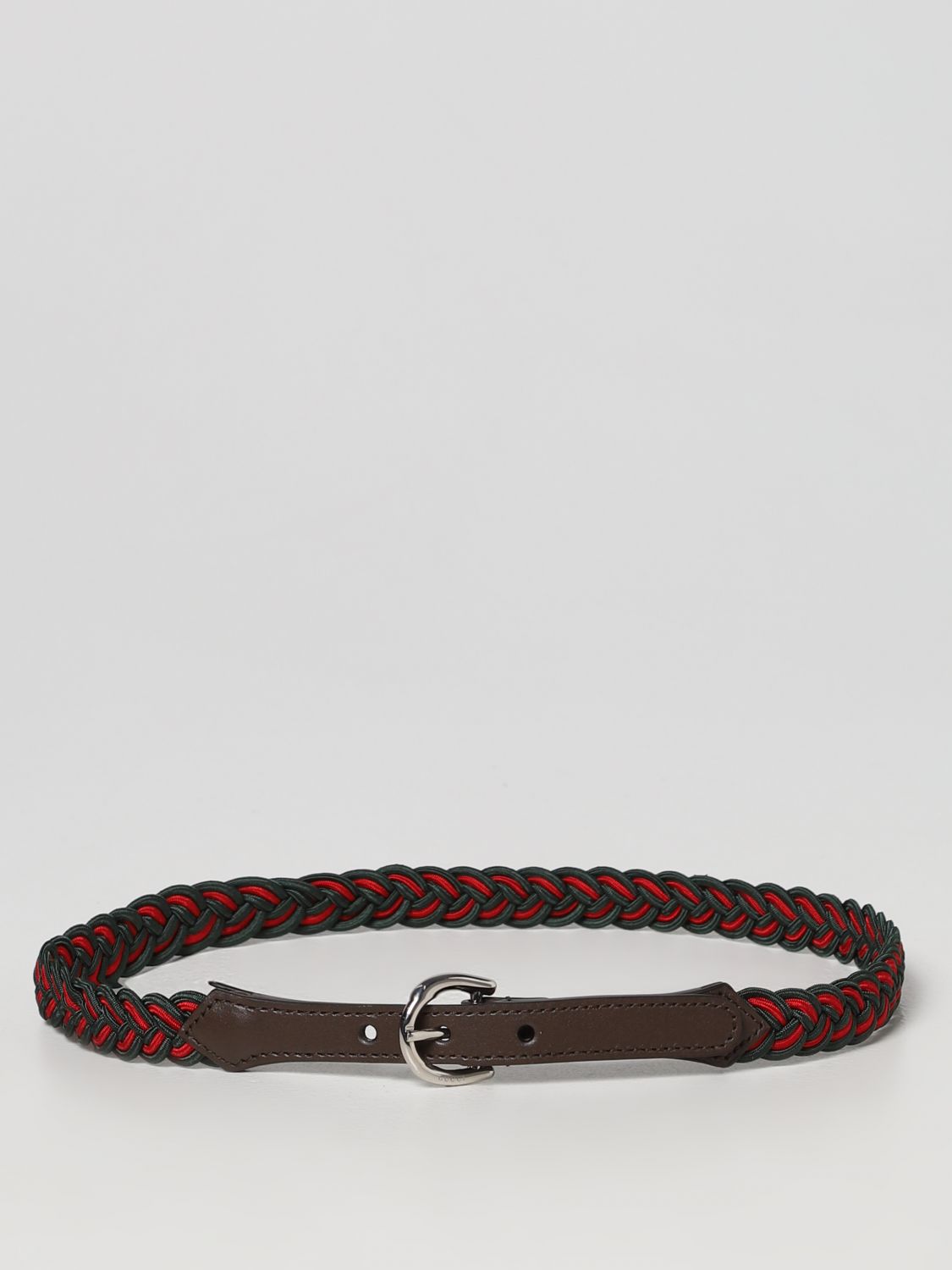 Kostbaar perspectief Doe herleven GUCCI: woven belt with Web pattern - Brown | Gucci belt 704663UYWAN online  on GIGLIO.COM