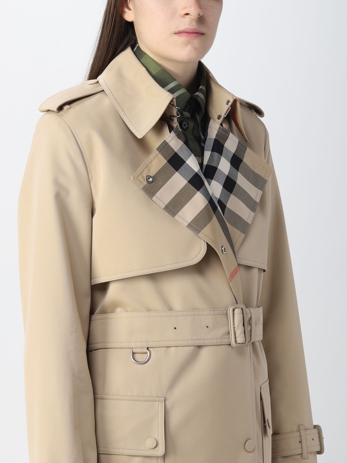 BURBERRY: trench coat for woman - Honey | Burberry trench coat 8043207  online on 
