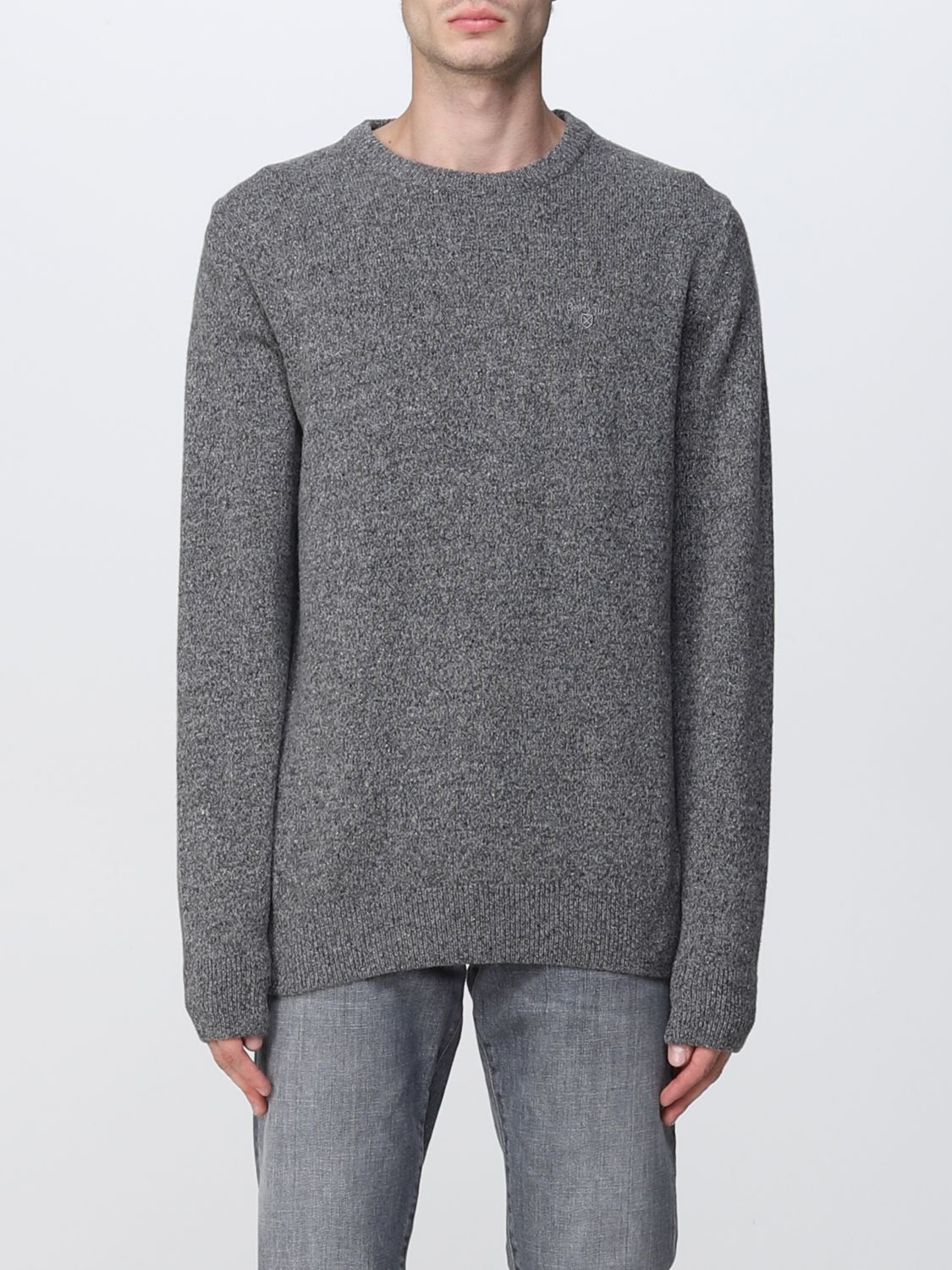BARBOUR: sweater for man - Grey 1 | Barbour sweater MKN0844 online at ...