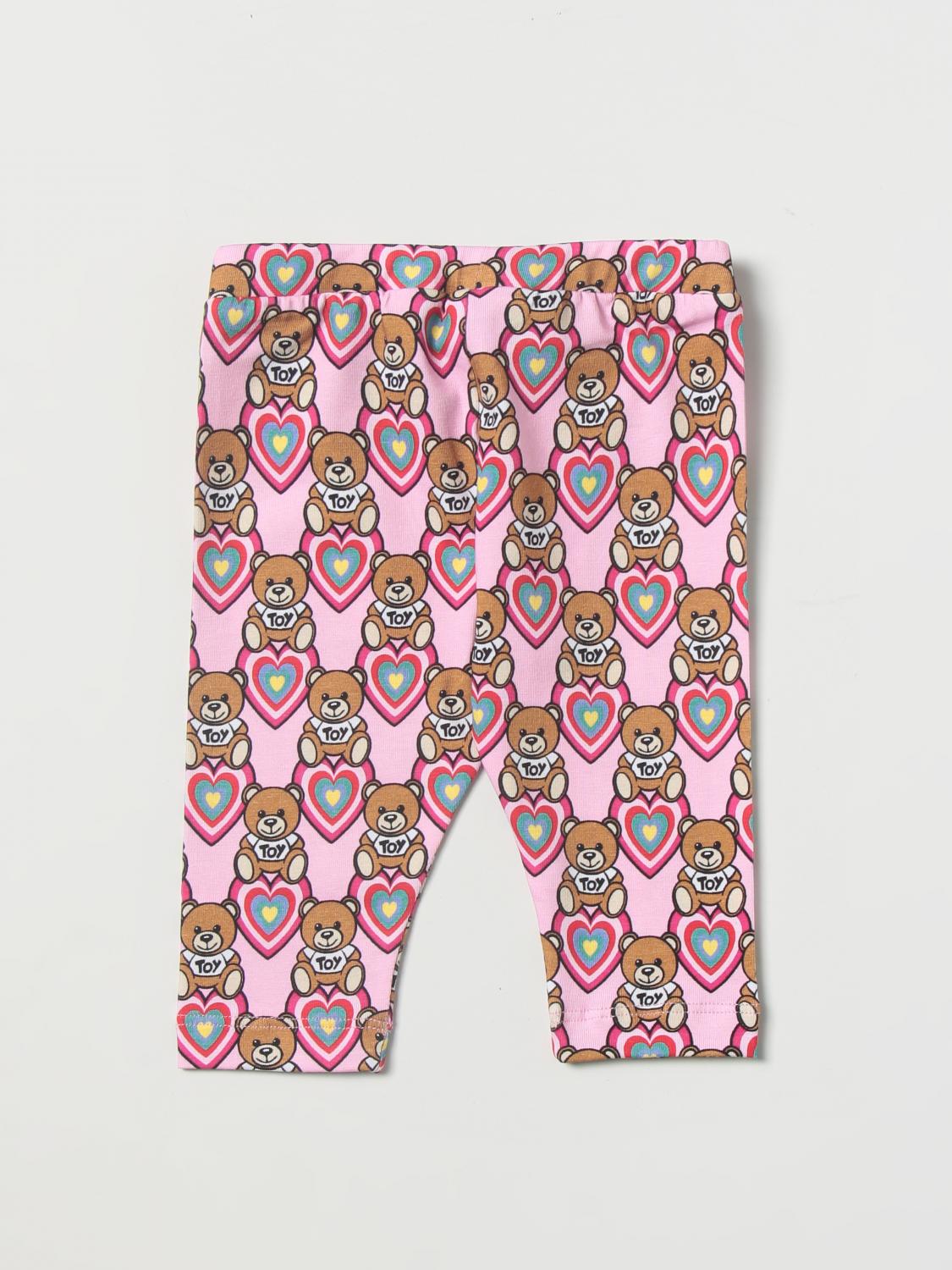 MOSCHINO BABY pants for baby Pink Moschino Baby pants MDP02TLBBA7