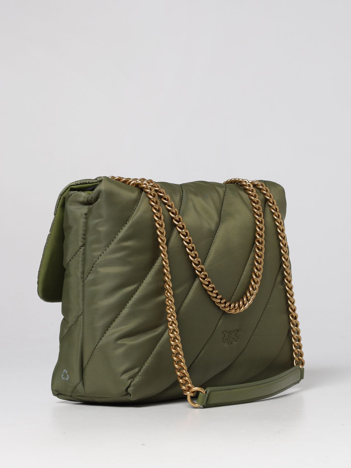 Pinko Borsa Love Bag Classic In Nylon Riciclato Verde Borsa A