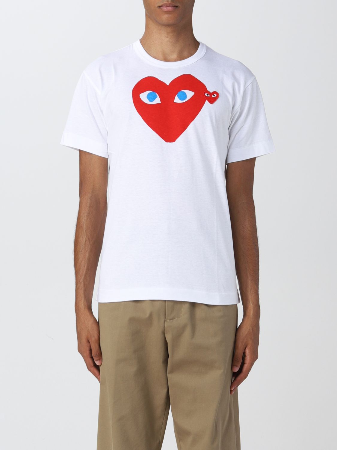 Comme Des Garcons Play Outlet: t-shirt for man - White | Comme Des Garcons  Play t-shirt P1T086 online at GIGLIO.COM