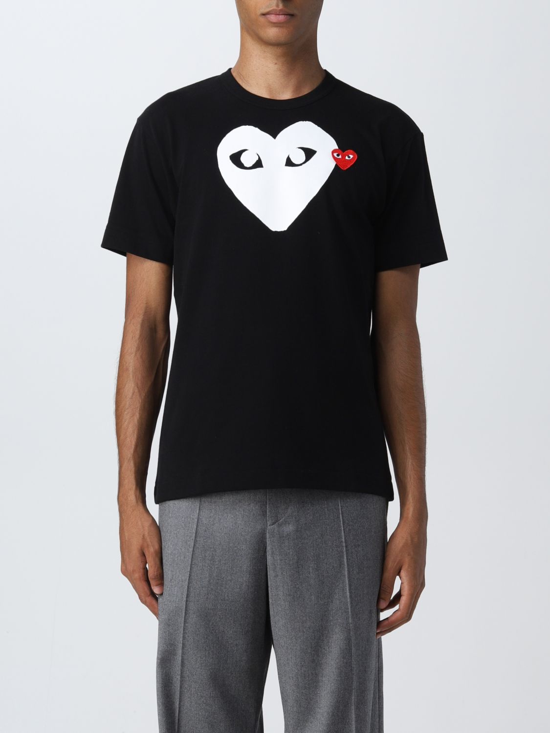 Hearty buste lotus COMME DES GARCONS PLAY: t-shirt for man - Black | Comme Des Garcons Play t- shirt P1T116 online on GIGLIO.COM