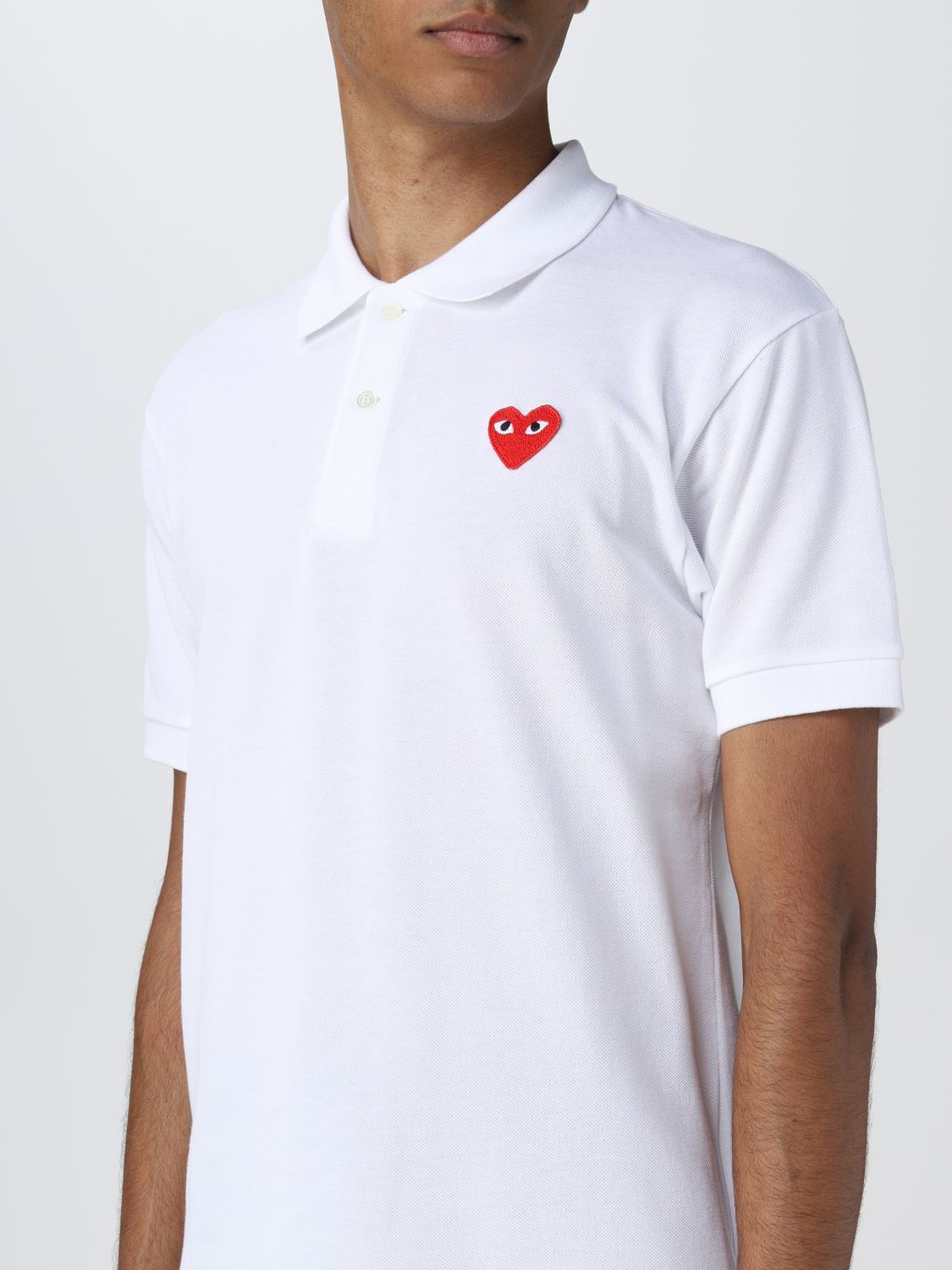 COMME DES GARCONS PLAY: polo shirt for man - White | Comme Des Garcons