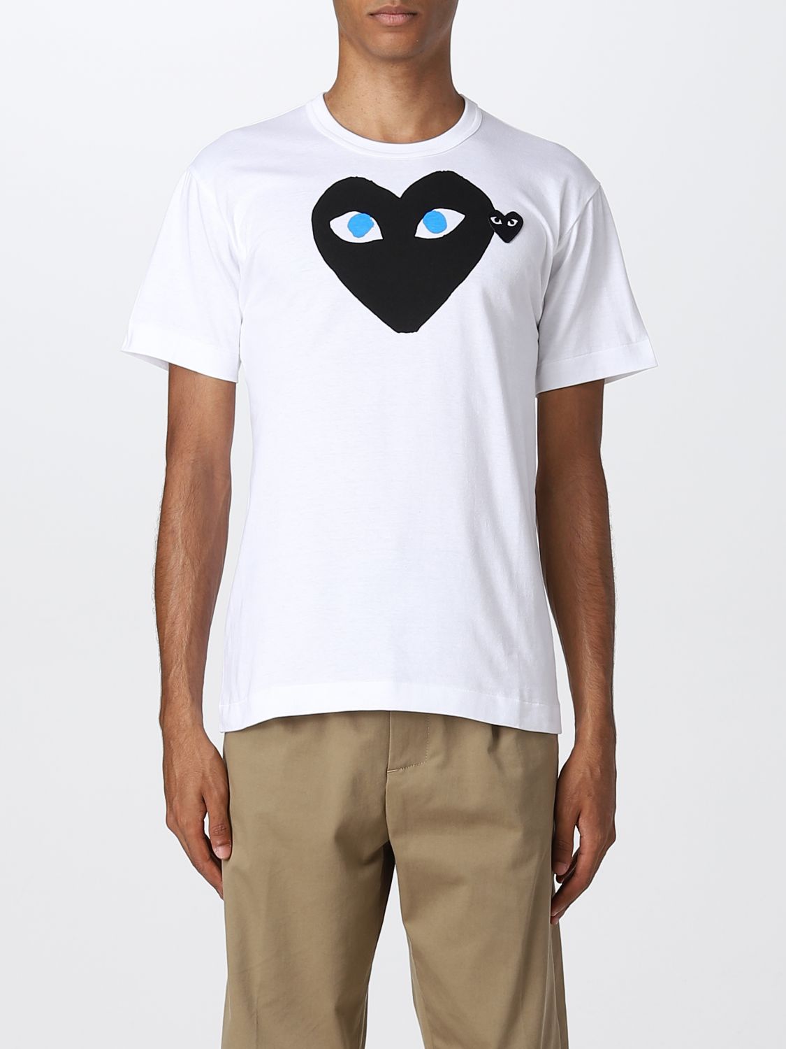 COMME DES GARCONS t-shirt for man White | Comme Des Garcons Play t- shirt P1T088 online on GIGLIO.COM