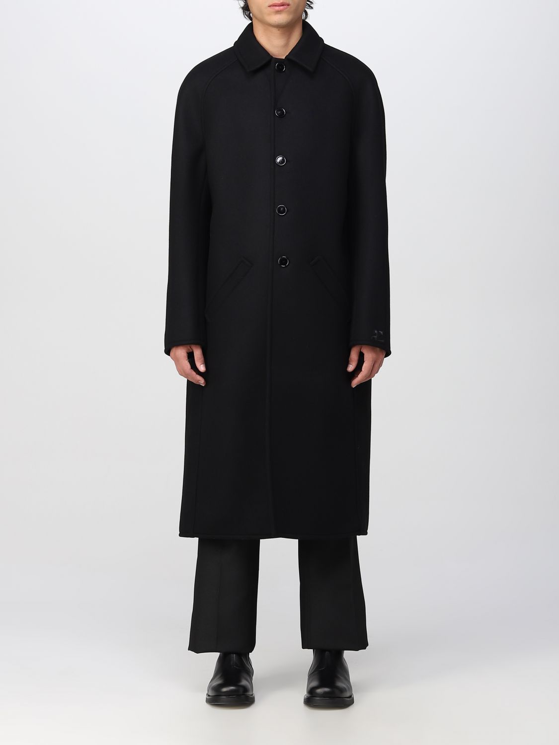 COURRÈGES: coat for man - Black | Courrèges coat 322CMA046WO0034 online ...