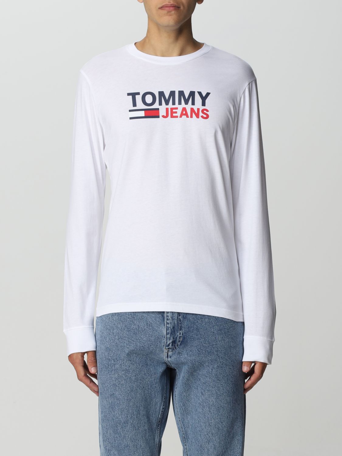 TOMMY JEANS: t-shirt for man - White | Tommy Jeans t-shirt DM0DM09487 ...