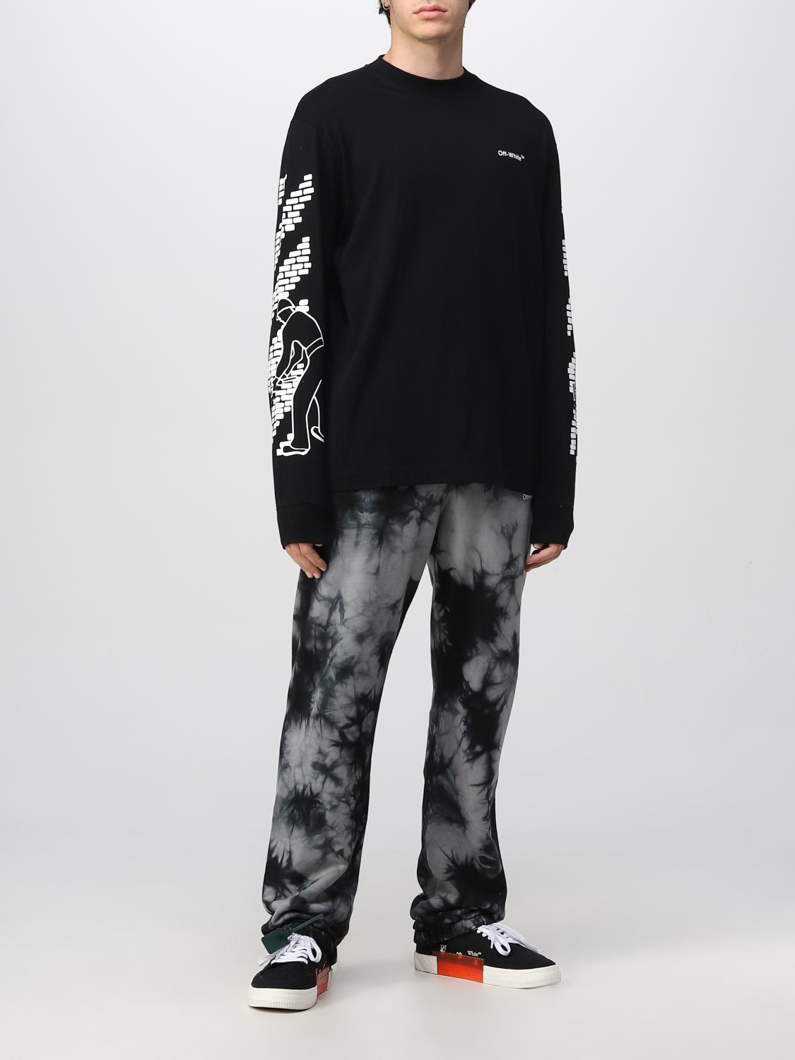 OFF-WHITE: t-shirt for man - Black | Off-White t-shirt OMAB064F22JER005 ...