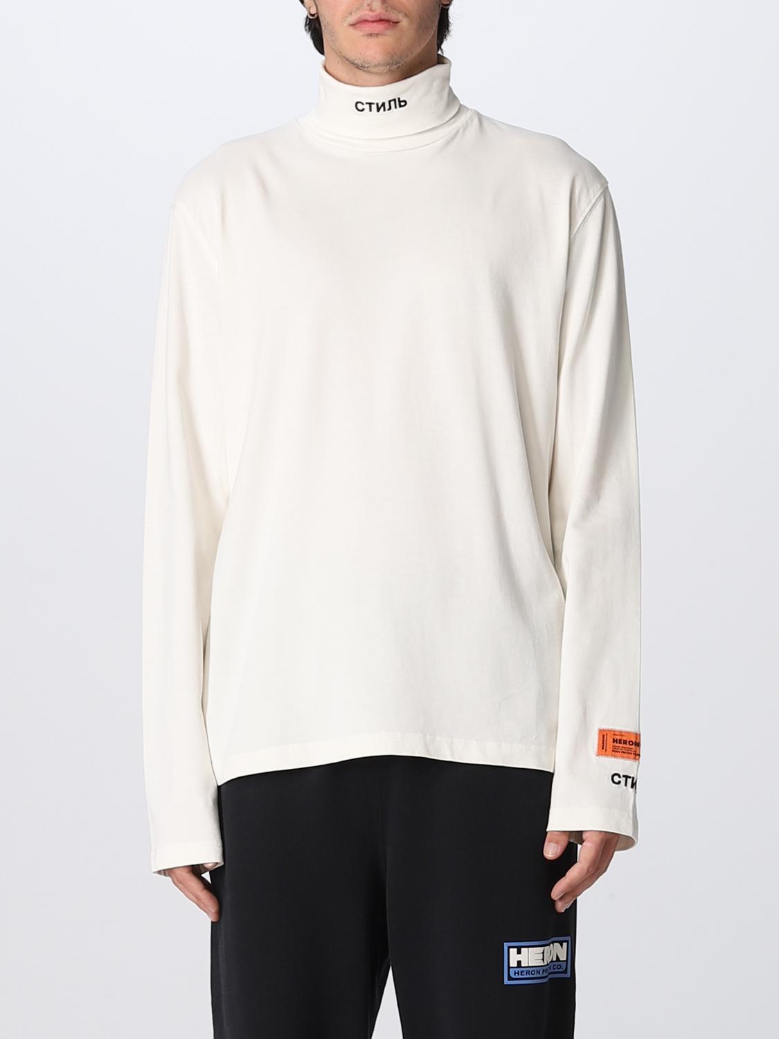 Heron Preston Mock Neck Sweatshirt Cream In White