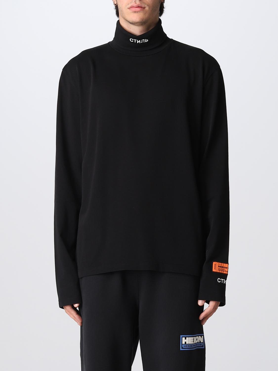 Heron Preston Logo-embroidered Long-sleeve T-shirt In Black