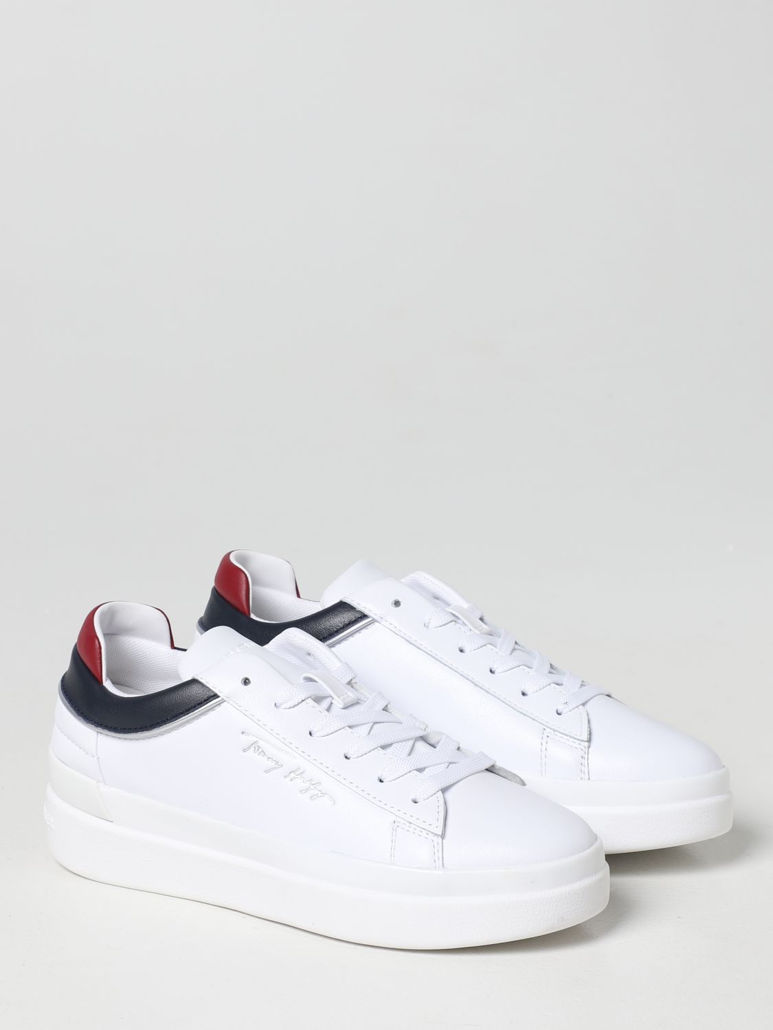 opvolger Aardappelen jeans TOMMY HILFIGER: TH Feminine leather sneakers - White | Tommy Hilfiger  sneakers FW0FW06511 online on GIGLIO.COM
