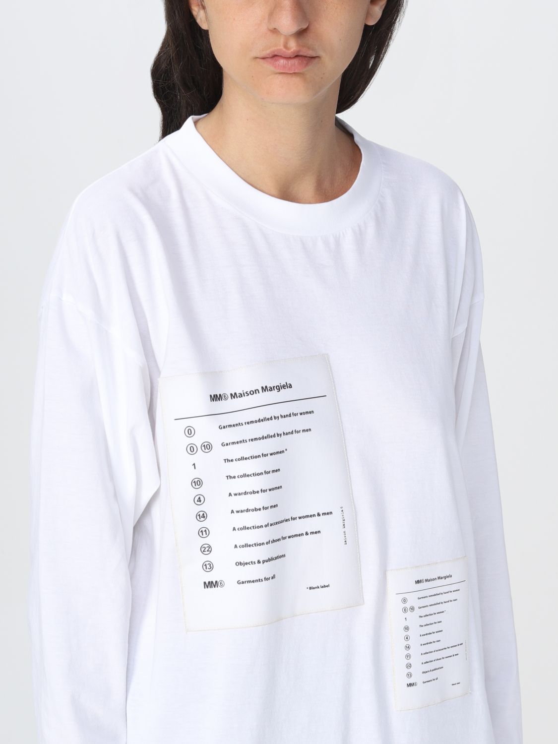 T-shirt Mm6 Maison Margiela: T-shirt Mm6 Maison Margiela con stampe grafiche bianco 5