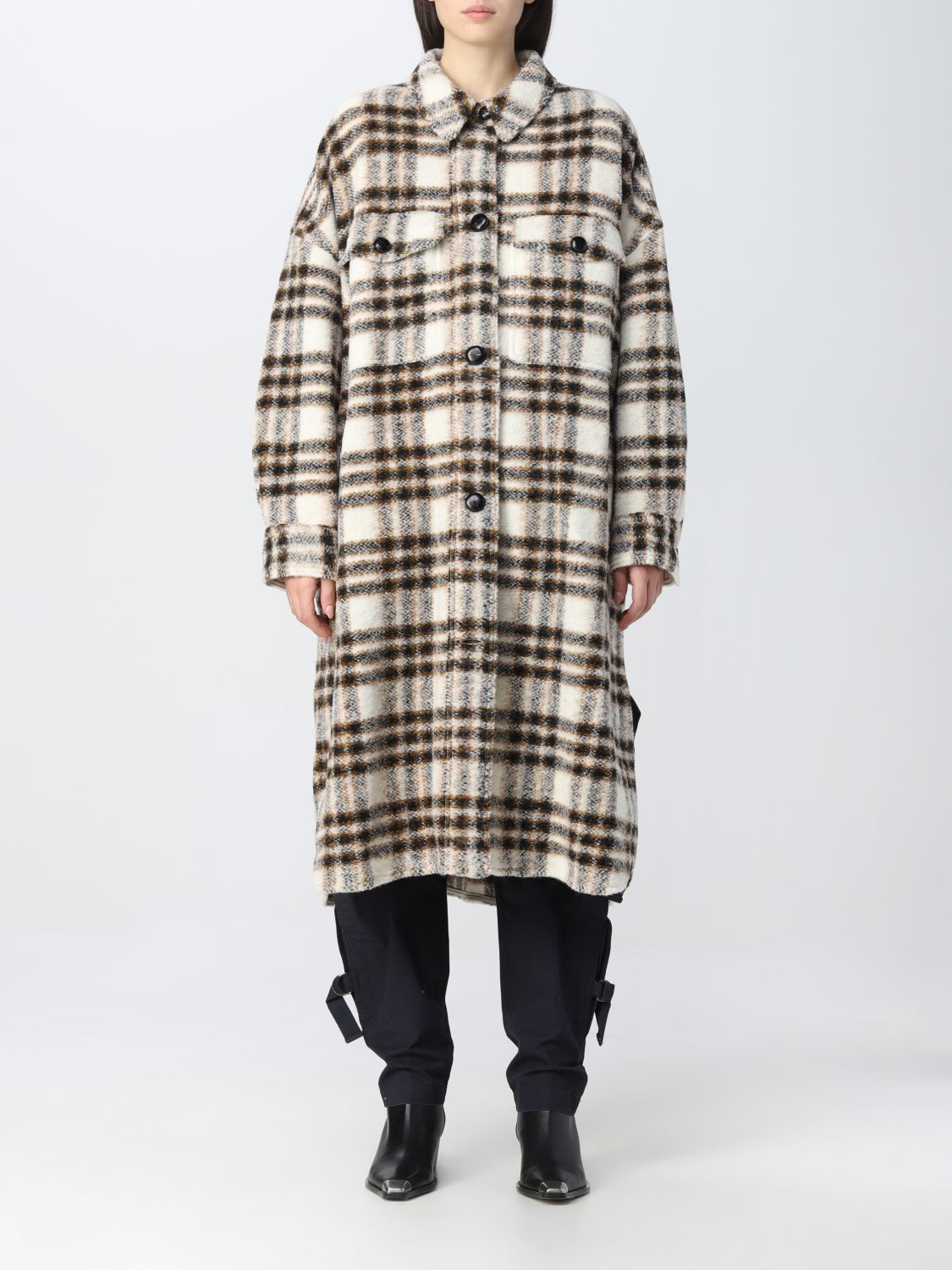 ISABEL ETOILE: coat for woman - Ecru | Isabel Marant Etoile coat MA129822A012E online on GIGLIO.COM