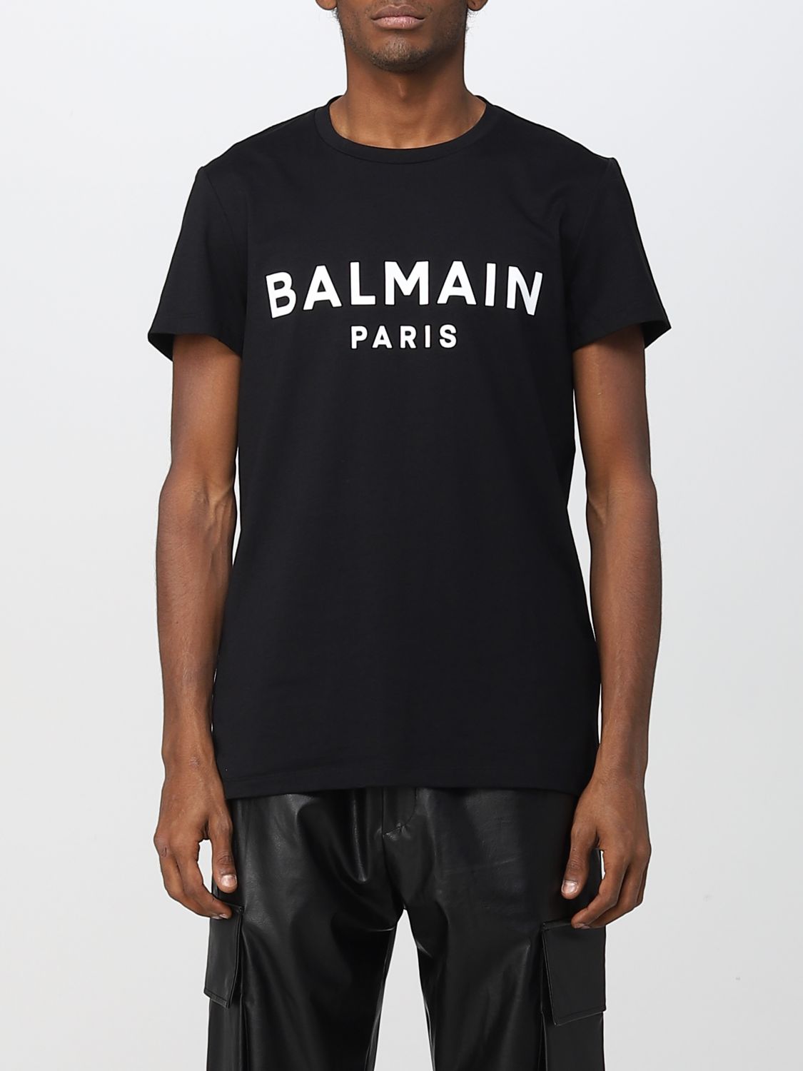 BALMAIN: t-shirt for man - Black | Balmain t-shirt YH0EF000BB65 online ...