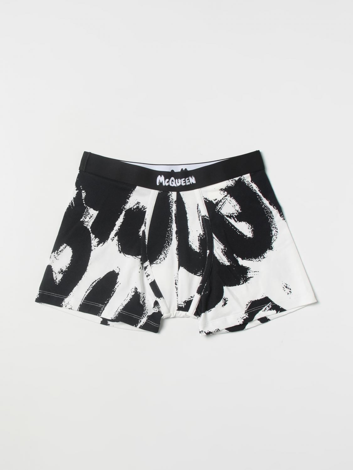 ALEXANDER MCQUEEN graffiti stretch cotton boxer Black Alexander Mcqueen underwear