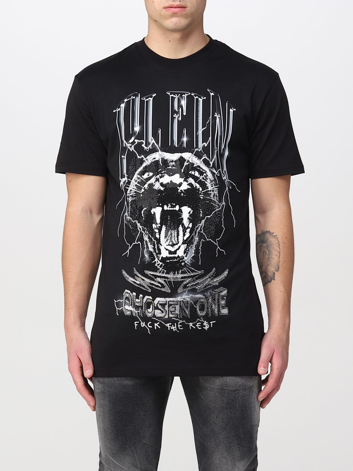 Philipp Outlet: t-shirt for man - Black | Philipp Plein t-shirt FABCMTK5618PJY002N online on GIGLIO.COM