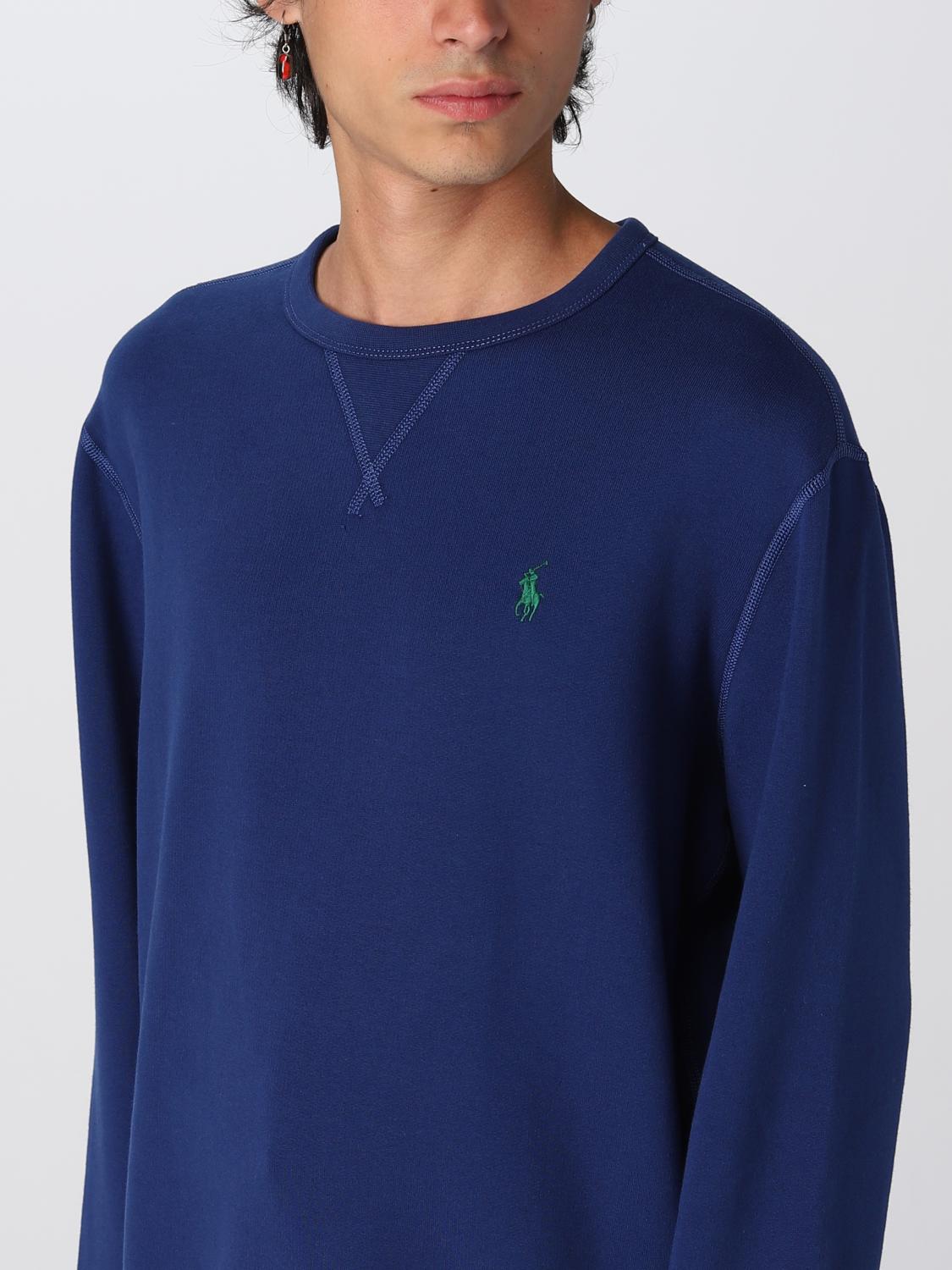 POLO RALPH LAUREN: Felpa Basic Con Logo Ricamato - Blue | Felpa Polo - Foto 7