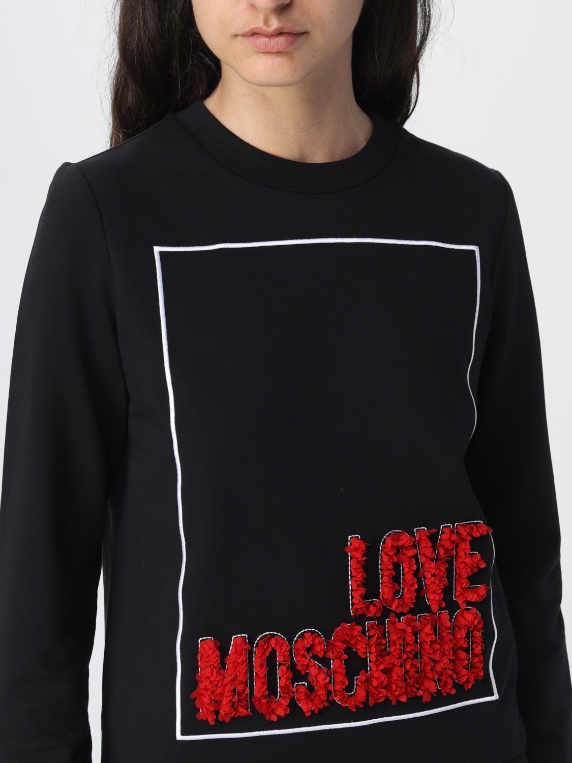 LOVE MOSCHINO Sudadera para mujer, Negro Sudadera Love Moschino