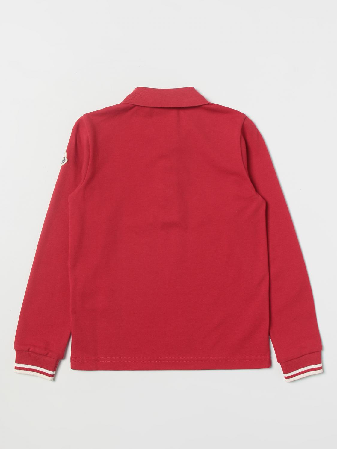 Polo Moncler: Polo basic Moncler con logo rosso 2