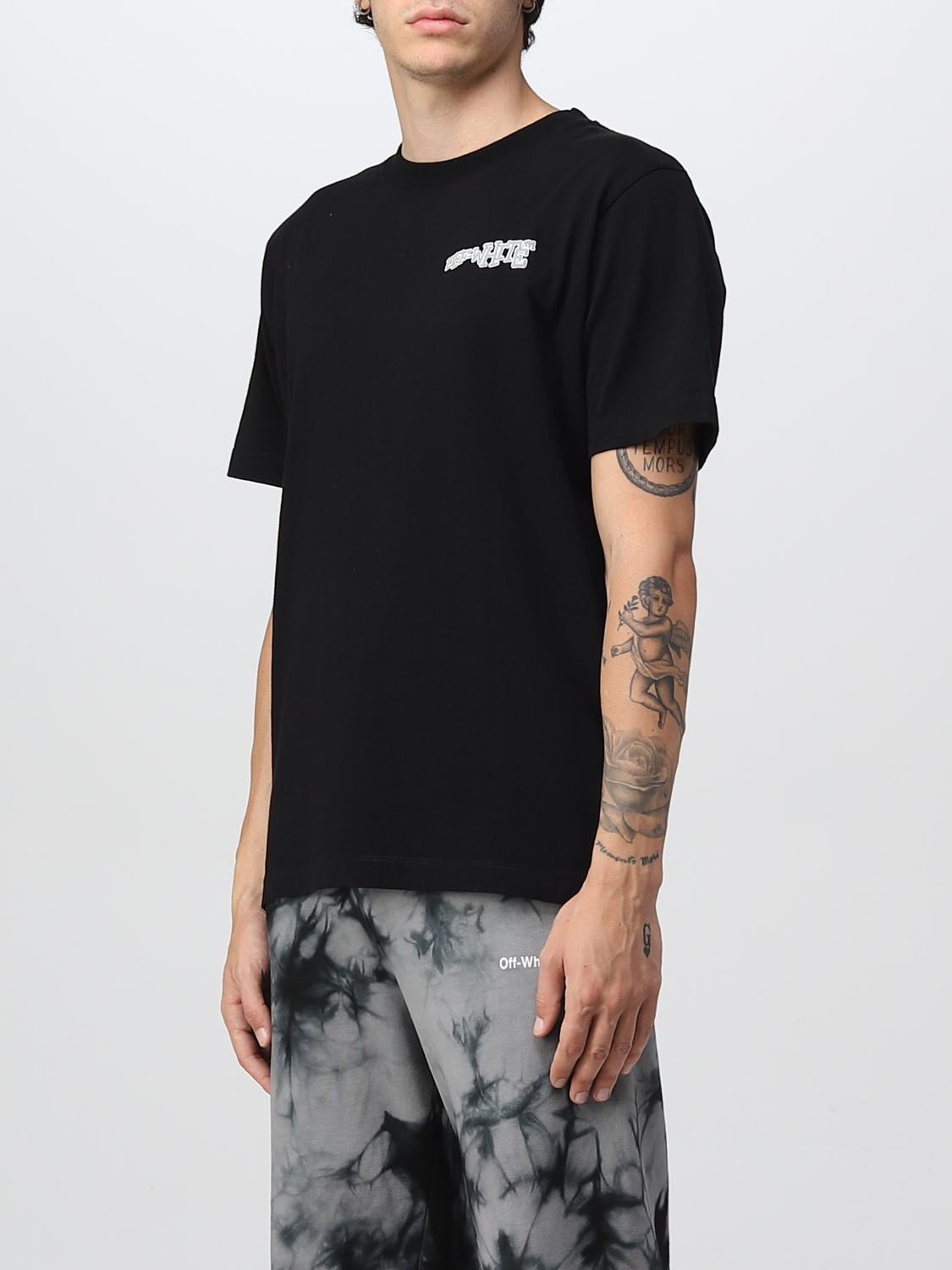 OFF-WHITE: t-shirt for man - Black | Off-White t-shirt OMAA027F22JER018 ...