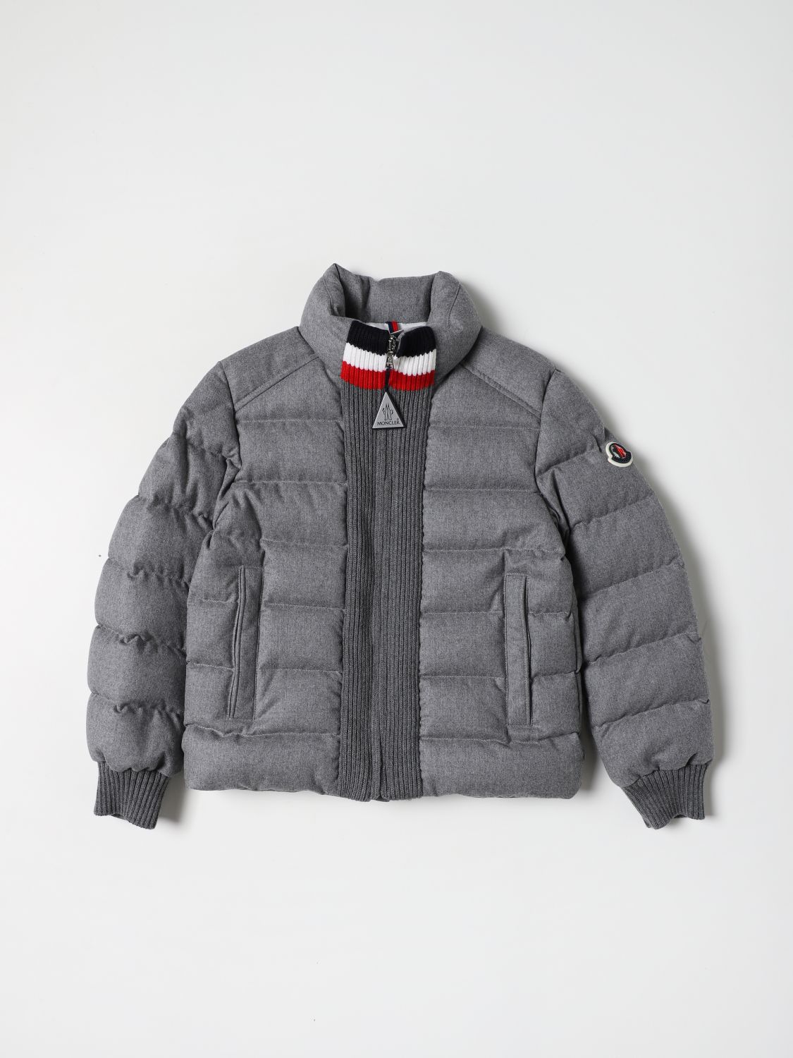 Jacket Moncler: Moncler padded down jacket with logo mouse grey 1