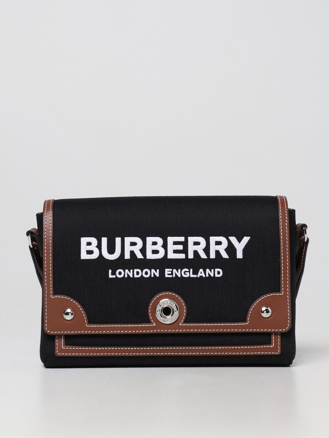 BURBERRY: Horseferry Note canvas bag - Black | Burberry crossbody bags ...