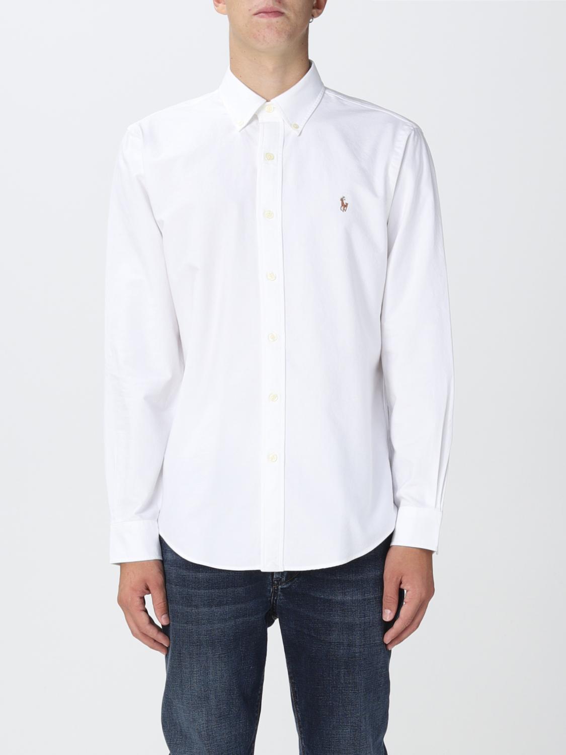 Polo Ralph Lauren Slim Fit Oxford Shirt White In White