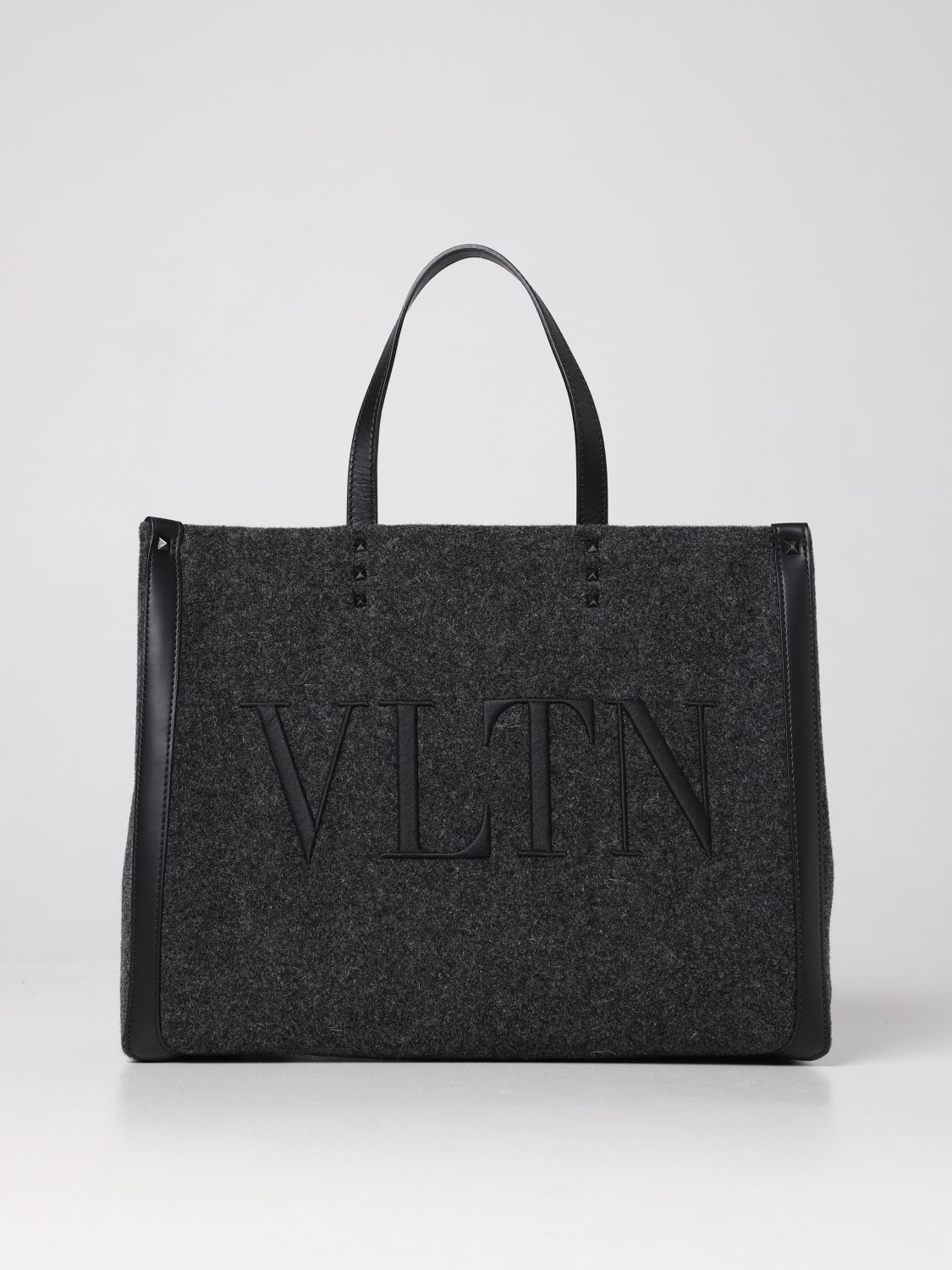 Bags Valentino Garavani: Valentino Garavani Felt VLTN bag grey 1