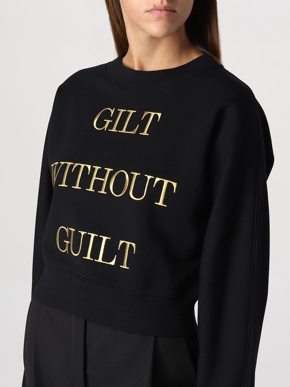 Felpa Moschino Couture: Felpa Moschino Couture Gilt Without Guilt nero 3