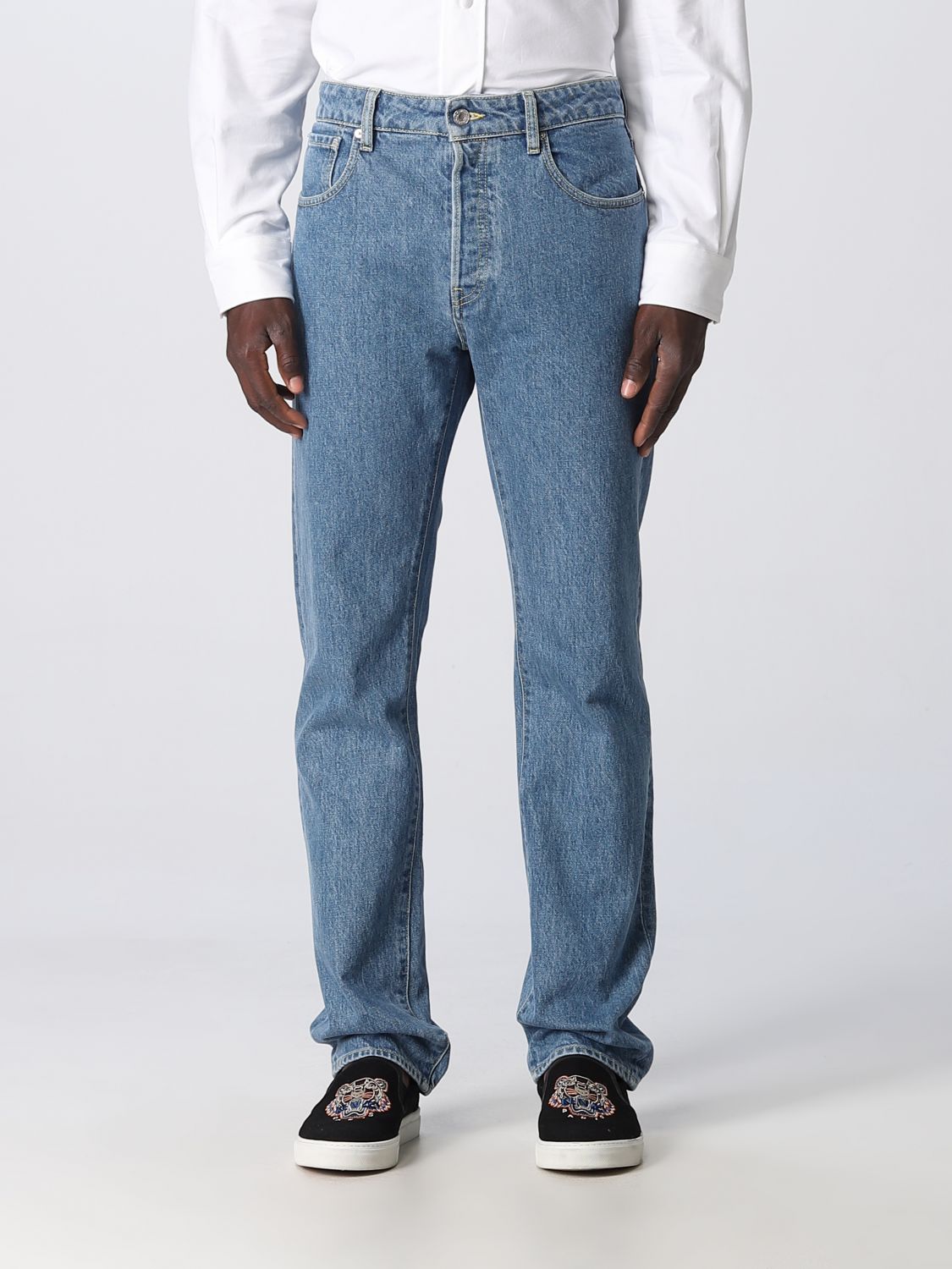 KENZO: jeans for man - Blue | Kenzo jeans FC65DP1019FI online at GIGLIO.COM