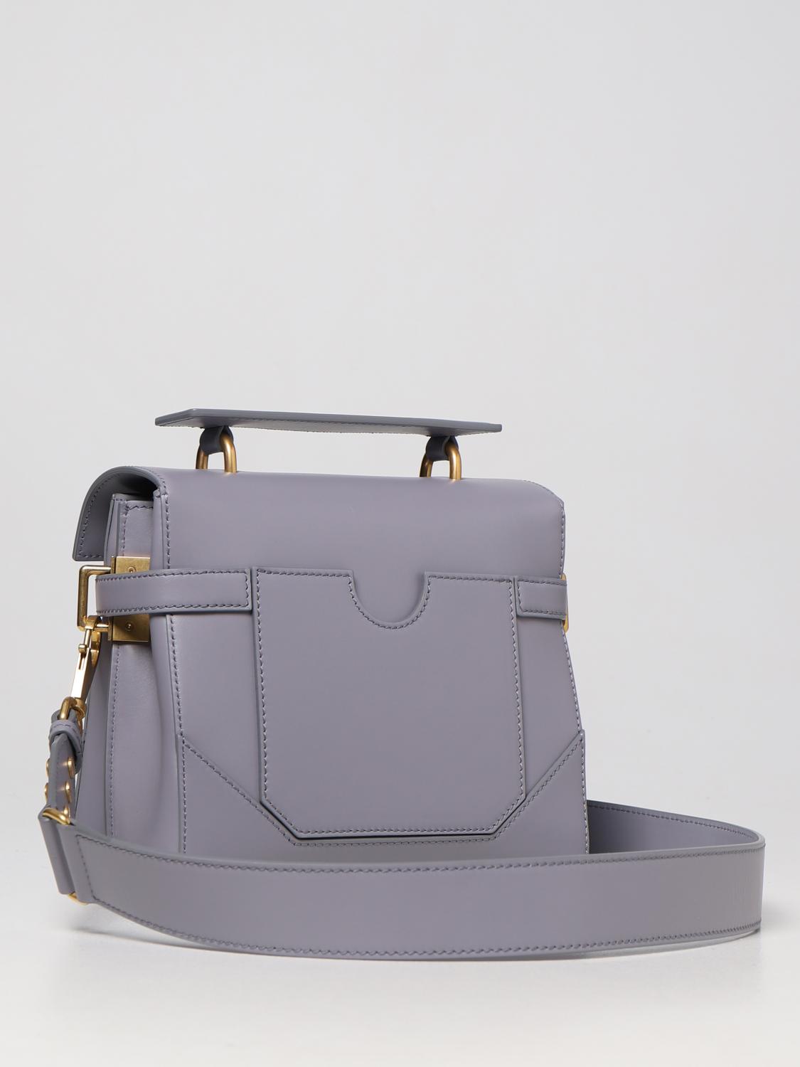 BALMAIN: Borsa B-Buzz 23 In Pelle Liscia - Grigio | Borsa A Mano ...