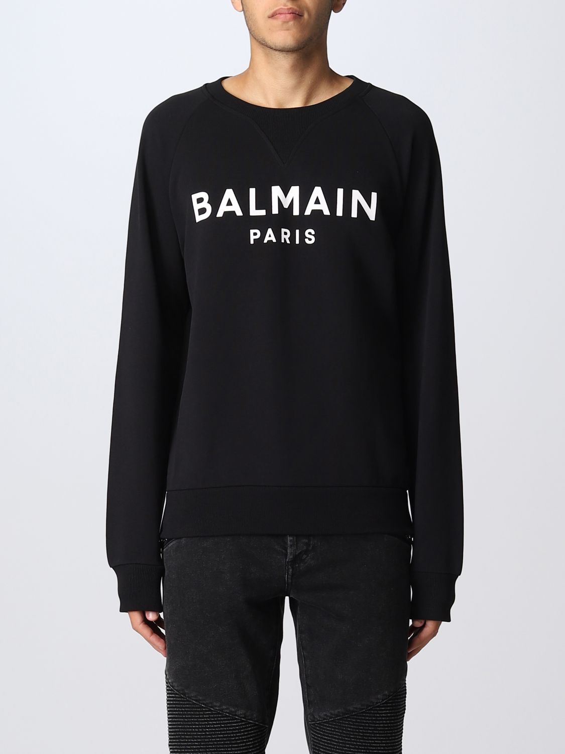BALMAIN: sweatshirt for man - Black | Balmain sweatshirt YH0JQ005BB65 ...