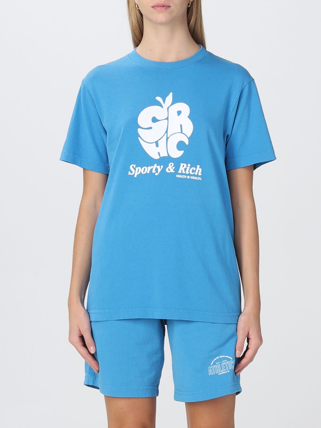 T-shirt Sporty & Rich: T-shirt Sporty & Rich con stampa logo oceano 1