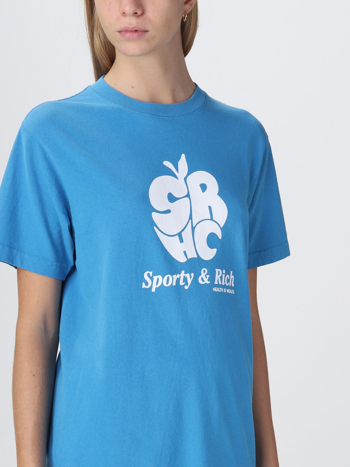 T-shirt Sporty & Rich: T-shirt Sporty & Rich con stampa logo oceano 3
