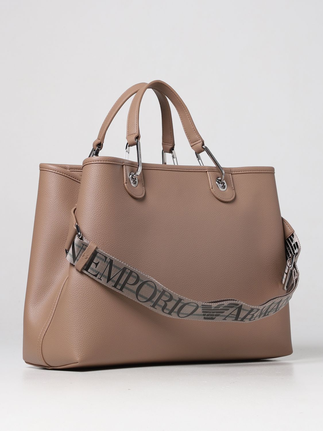 EMPORIO ARMANI: tote bags for woman - Beige | Emporio Armani tote bags