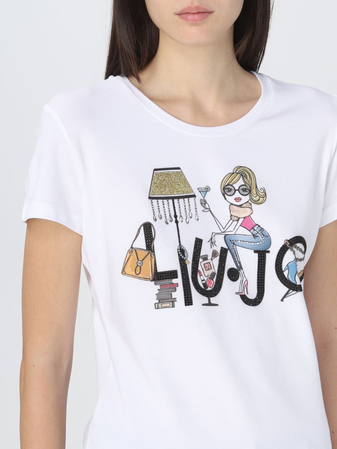 LIU JO: Camiseta para mujer, Blanco | Camiseta Liu Jo WF2287J5003 en línea en