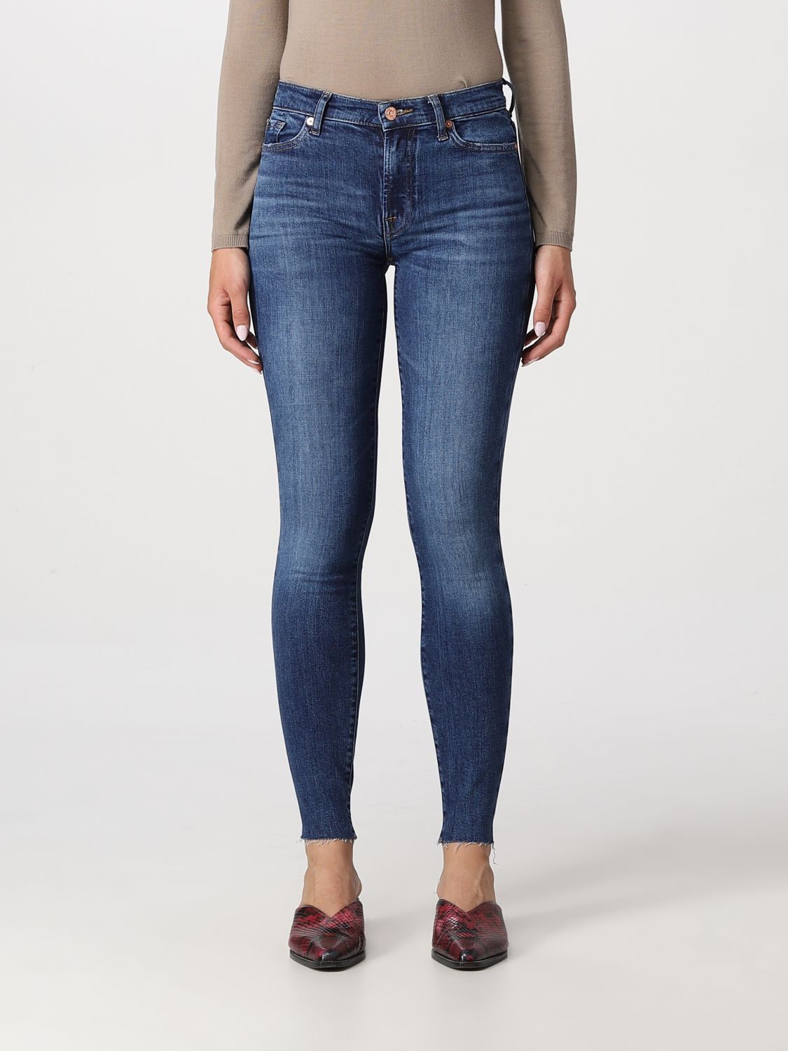 7 FOR ALL MANKIND: jeans for woman - Blue | 7 For All Mankind jeans ...