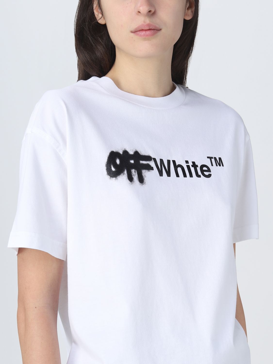 OFF-WHITE: t-shirt for woman - White | Off-White t-shirt ...