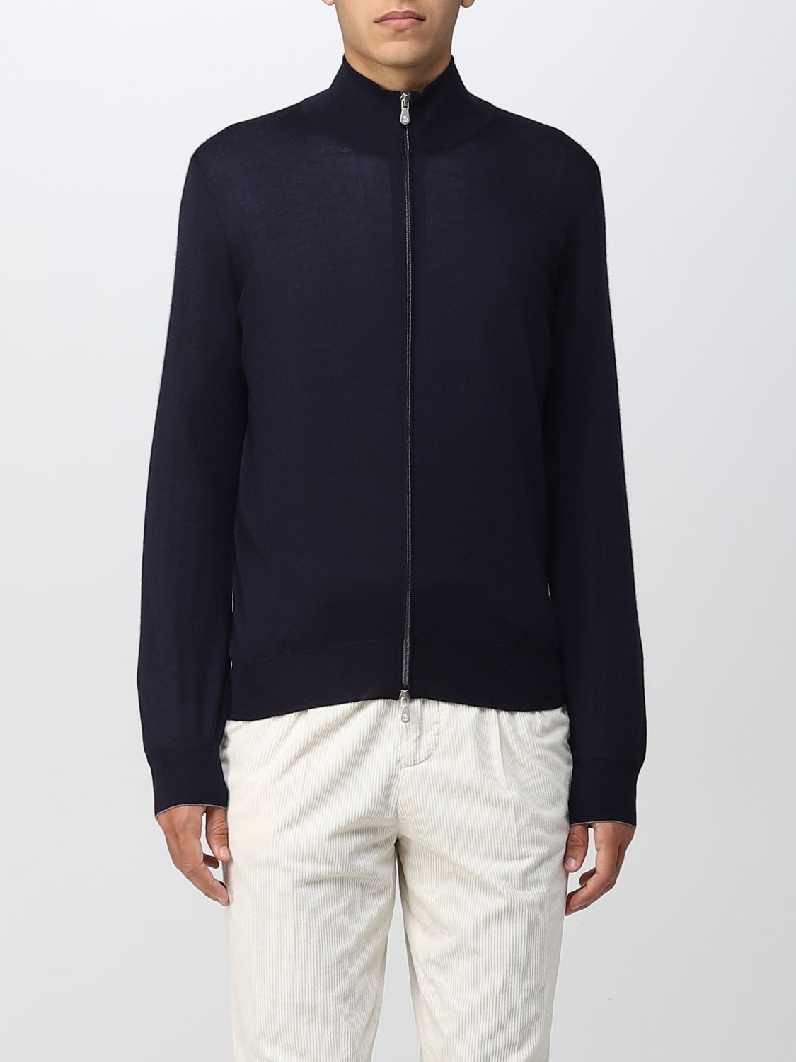 BRUNELLO CUCINELLI: cardigan for man - Blue | Brunello Cucinelli ...