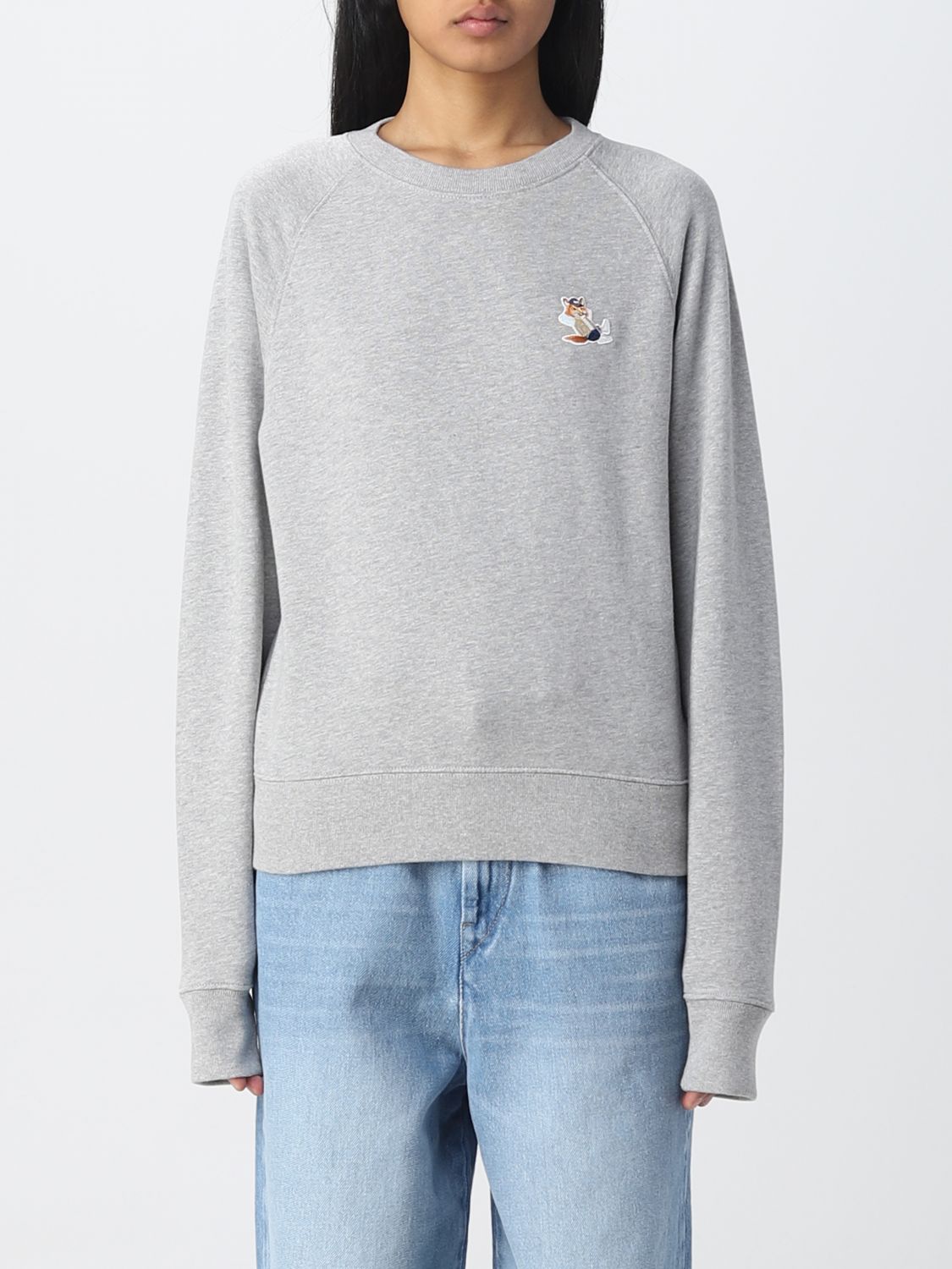 Maison Kitsuné Sweatshirt Woman In Grey | ModeSens