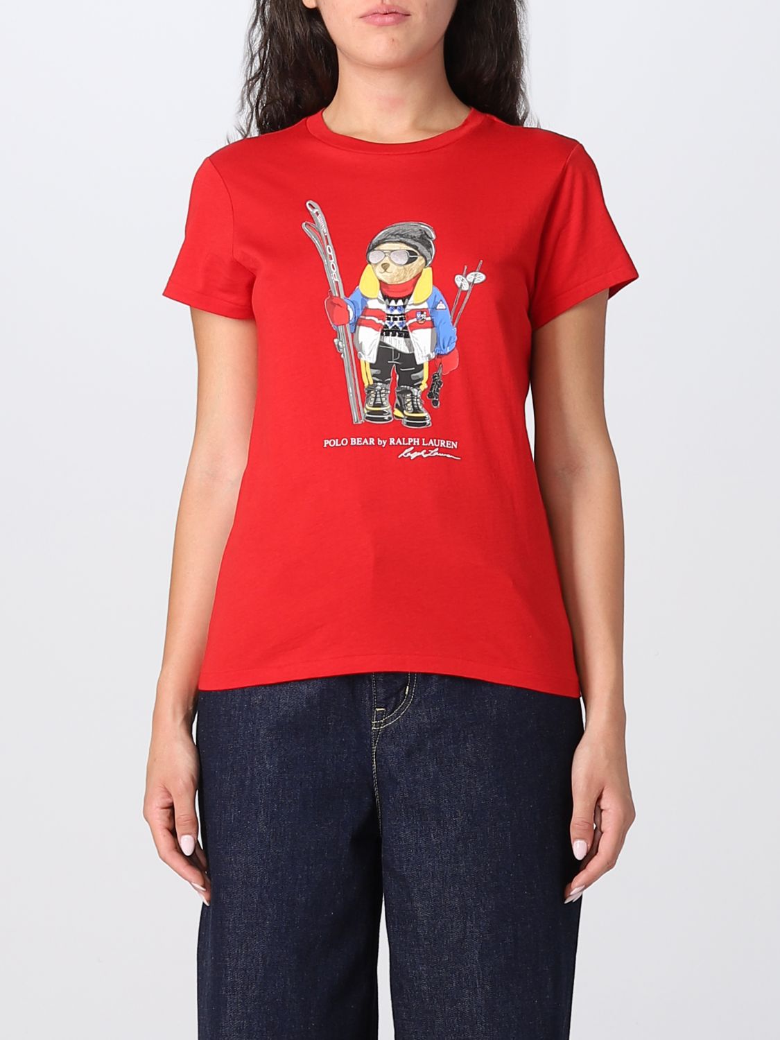 Polo Ralph Lauren Outlet: t-shirt for woman - Red | Polo Ralph Lauren t- shirt 211882281 online on 