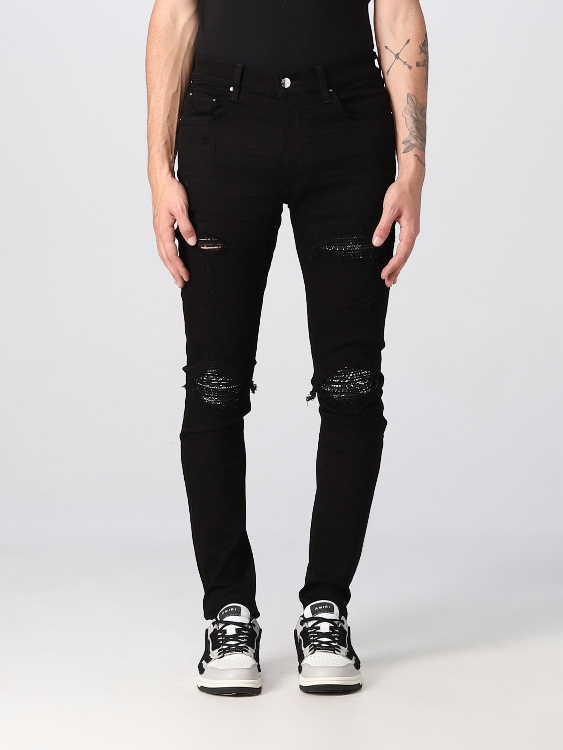 AMIRI: jeans for man - Black | Amiri jeans PXMDS154 online on GIGLIO.COM