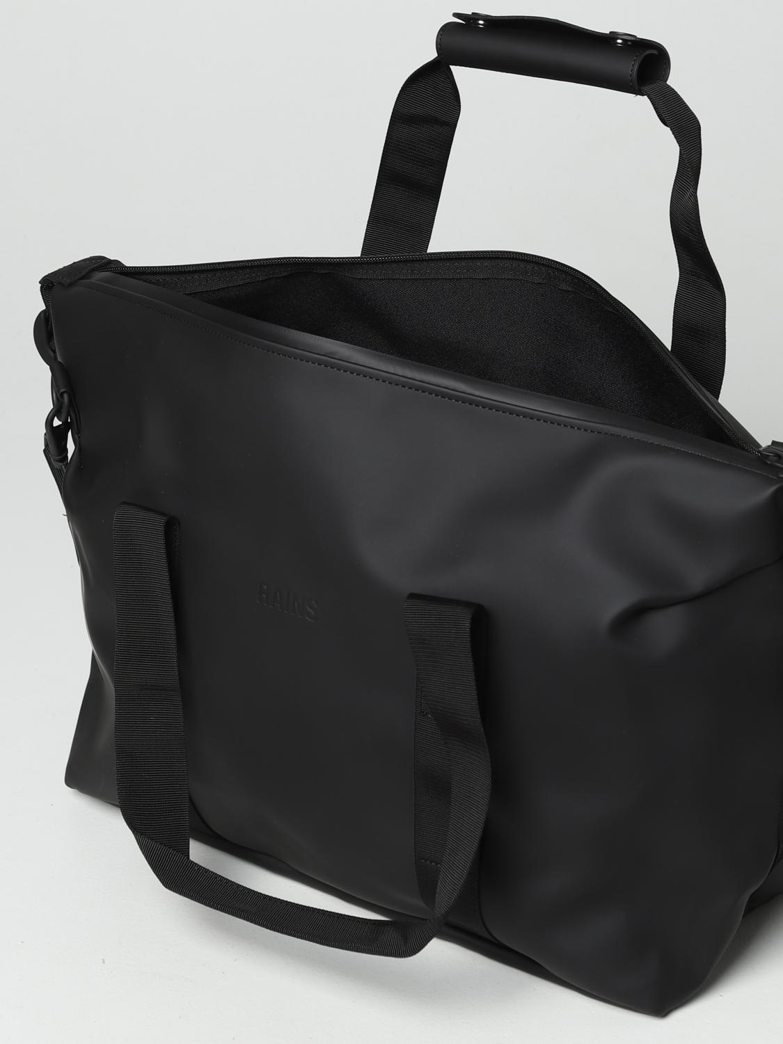 RAINS Borsone Weekend Bag Small in plastica gommata Nero Borse Tote Rains