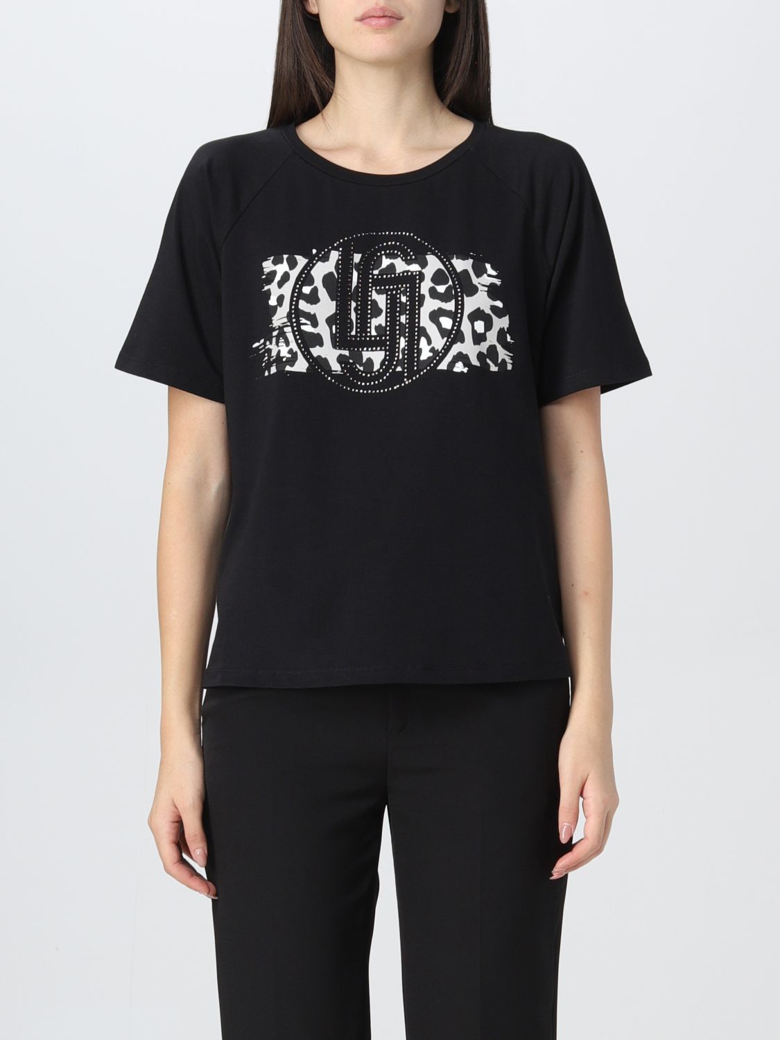 LIU JO: t-shirt for woman - Black | Liu Jo t-shirt TF2125J0088 online ...