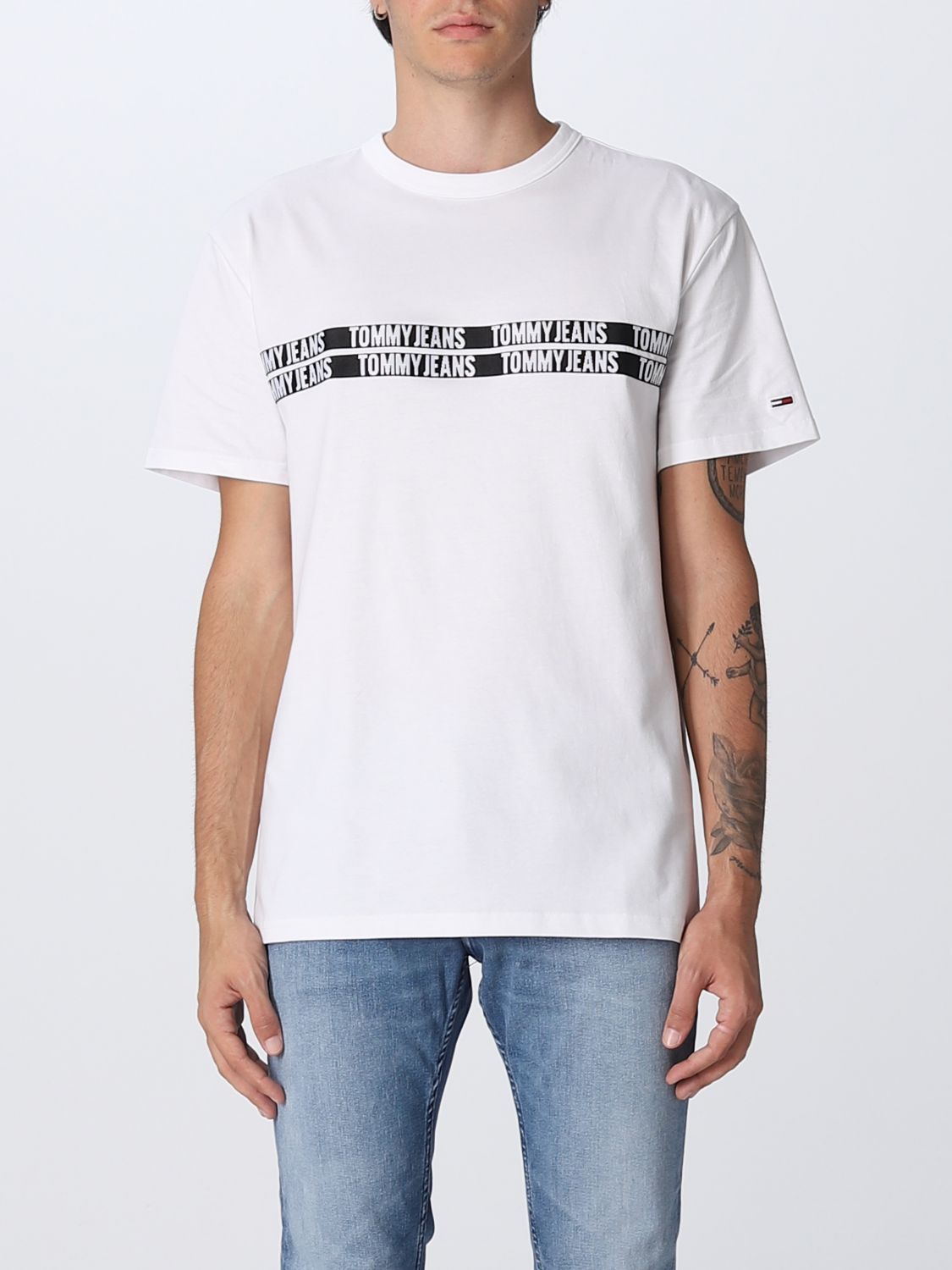 TOMMY JEANS: t-shirt for man - White | Tommy Jeans t-shirt DM0DM13818 ...